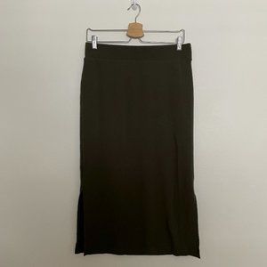 Lou & Grey Olive Green Midi Skirt